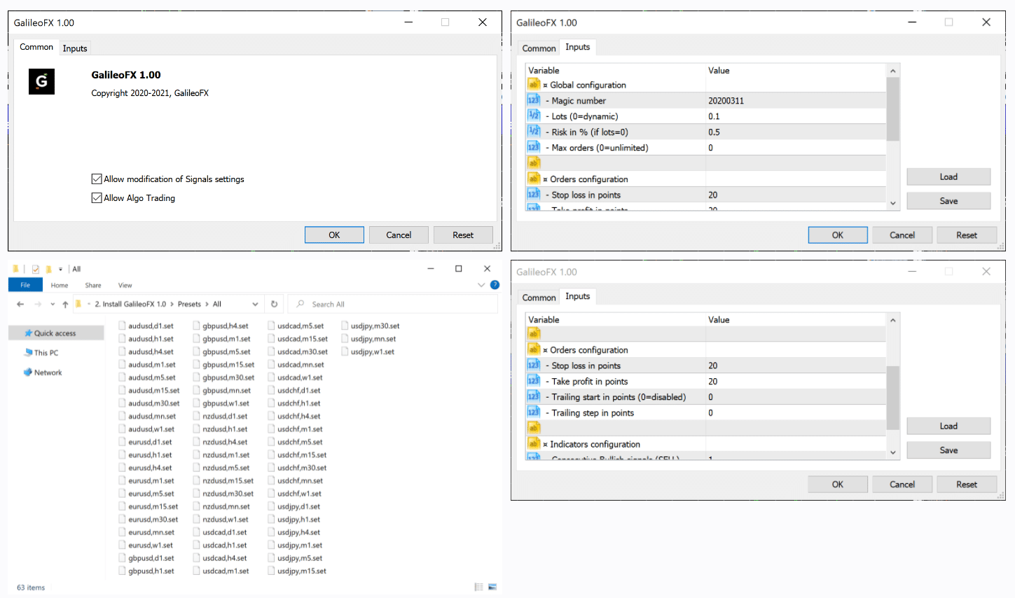 Galileo FX - settings