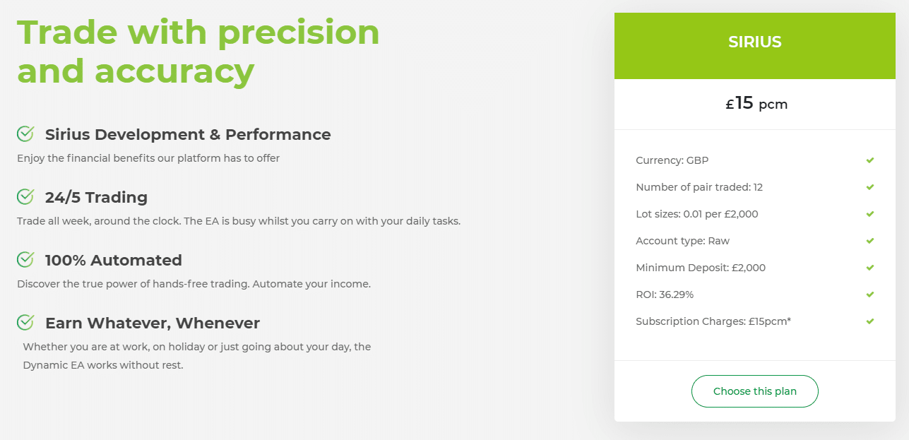 Sirius EA Pricing