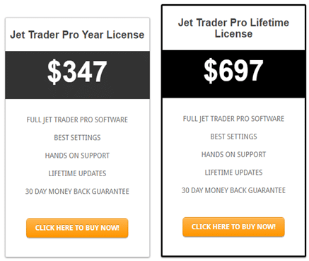 Jet Trader Pro’s pricing plans