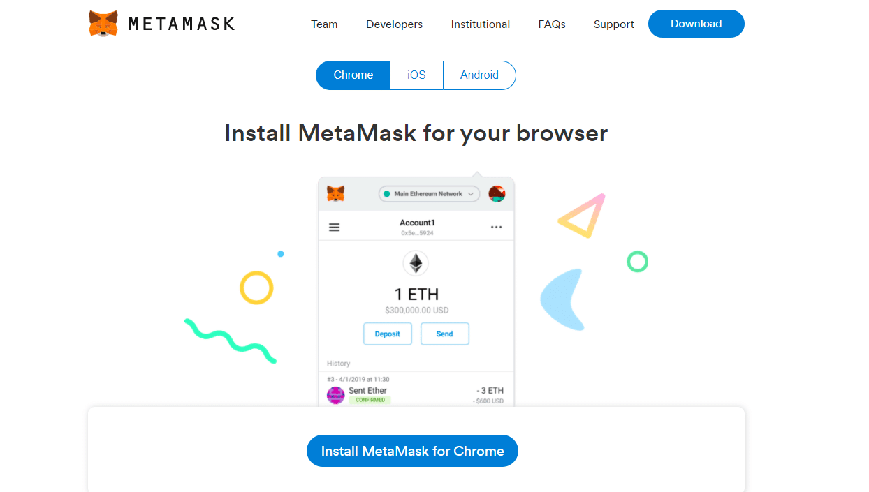 Install Metamask browser plugin