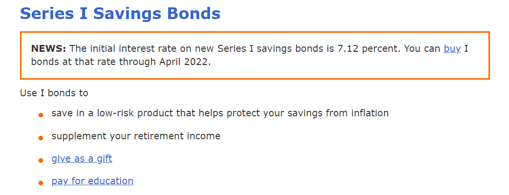 Series I savings bond rate