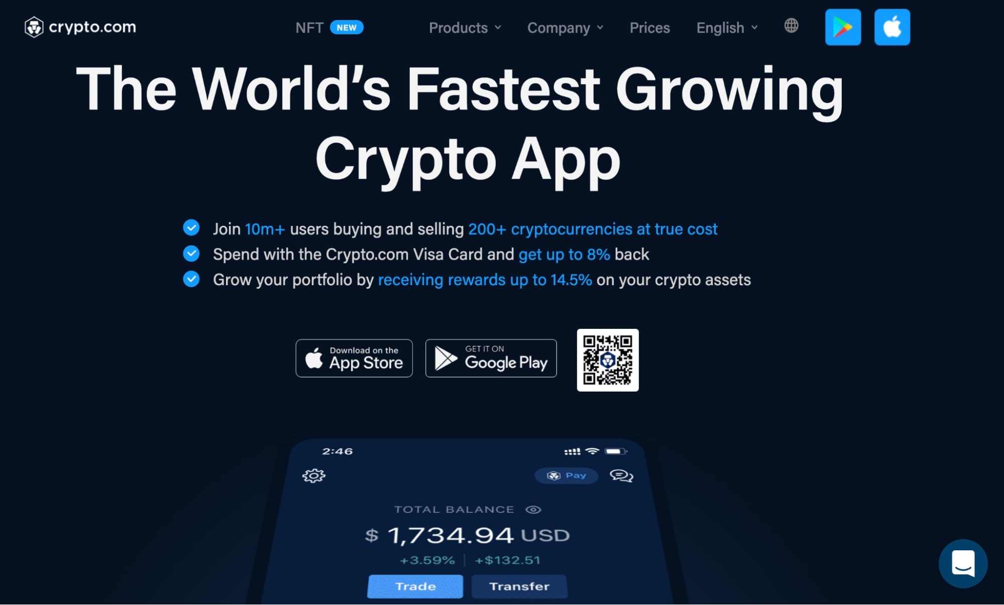 Crypto.com homepage